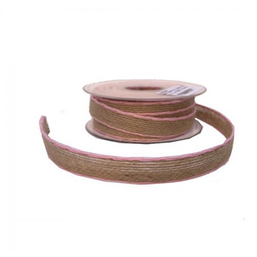 Kanaviçe Kurdele Kenarı Şeritli 1.6 Cm - 10 Metre  Pembe