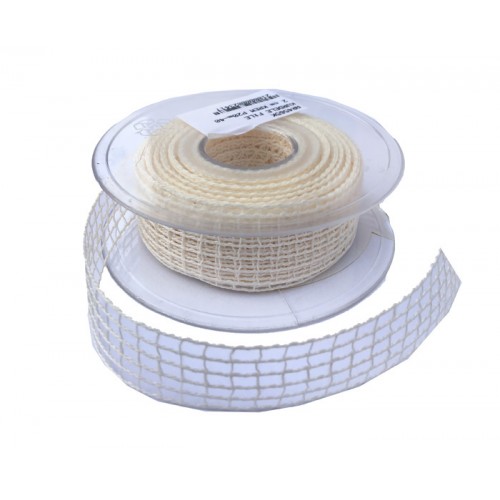 Kurdele Kanaviçe File Modeli 2 CM - 20 Metre  Krem