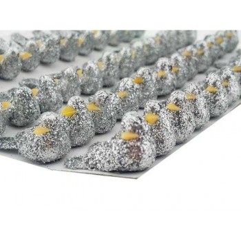 Kuş Minik Simli Köpük - 50 Adet Gümüş Kuş Minik Simli Köpük - 50 Adet Gümüş