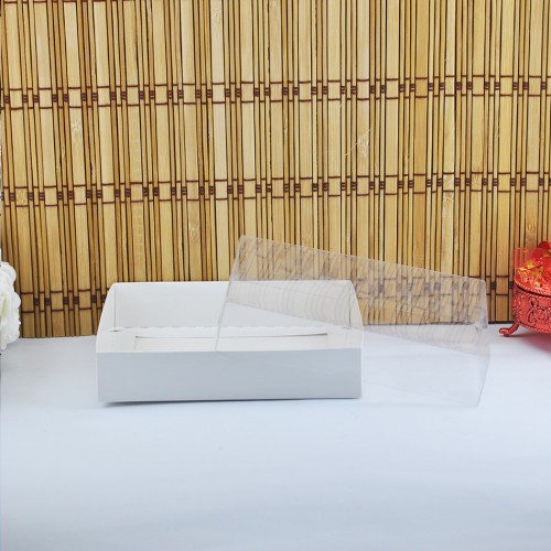 Asetat Kapaklı Karton Kutu 15X15X3 - 50 Adet  Beyaz