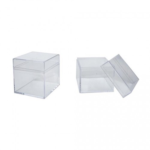 Kutu Kare Model Mika 5X5X5 CM Şefafaf - 12 Adet