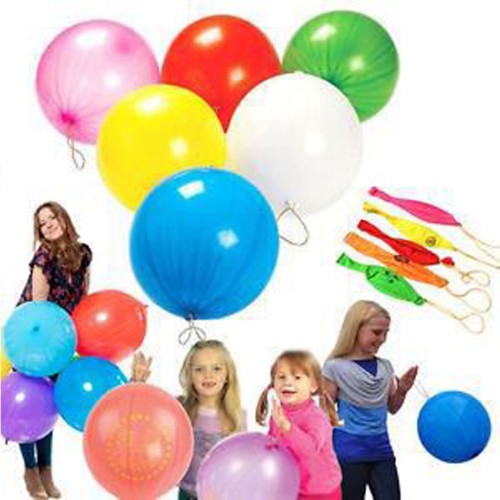 Lastikli Renkli Balon Maxi Punch Lateks Karisik Renk 10 Adet 10 60