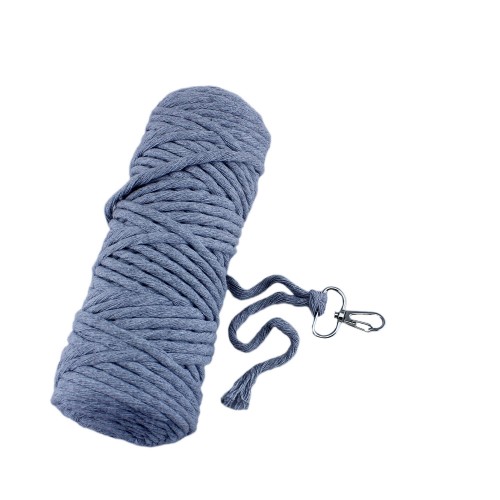 Taranabilir Makrome İpi Taranan Makrame İp Pamuk İpliği 250 GR  Gri