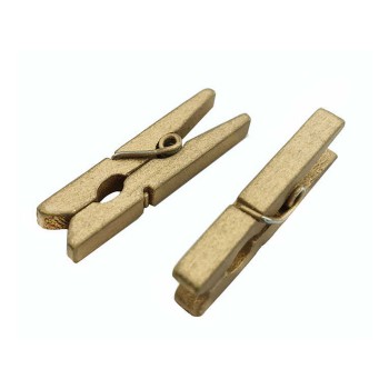 Ahşap Mandal Minik Boy - 100 Adet Altın Ahşap Mandal Minik Boy - 100 Adet Altın