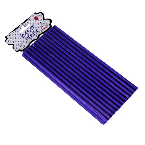 Metalik  Renkli Kağıt Pipet - 25 Adet  Lacivert