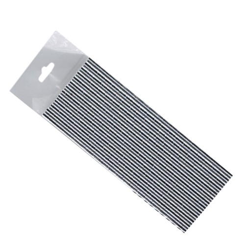 Metalik  Renkli Kağıt Pipet - 25 Adet  Gümüş