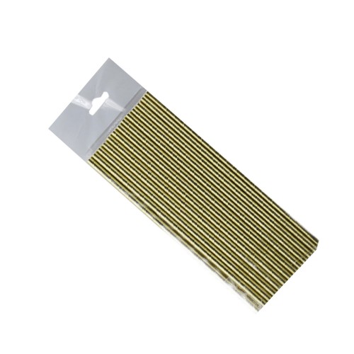 Metalik  Renkli Kağıt Pipet - 25 Adet  Gold