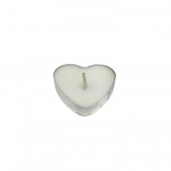 Kalp Tealight Mum Kalp Modeli - 50 Adet  Beyaz