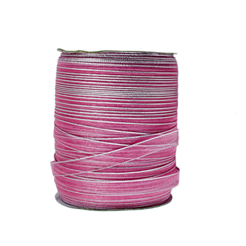 Organze Kurdele 1 CM Kenarı Şeritli  - 457 Metre  Pembe
