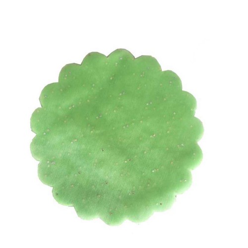 Taşlı Organze Hazır Kesilmiş Tül 22 Cm - 100 Adet  Fıstık Yeşili