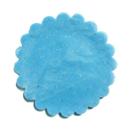 Taşlı Organze Hazır Kesilmiş Tül 26 Cm - 100 Adet  Mavi