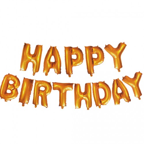 Folyo Balon Happy Birthday Yazısı  Altın