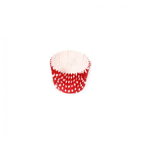 Kek Kalıbı Pet Kapsül 52*45 Mm Kağıt Cupcake Kağıdı - 100 Adet  Puantiyeli Kırmızı
