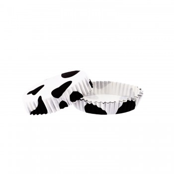 Cupcake Kalıbı Pet Kapsül Oval Beyaza Siyah Desen Kek Kalıbı - 100 Adet Cupcake Kalıbı Pet Kapsül Oval Beyaza Siyah Desen Kek Kalıbı - 100 Adet