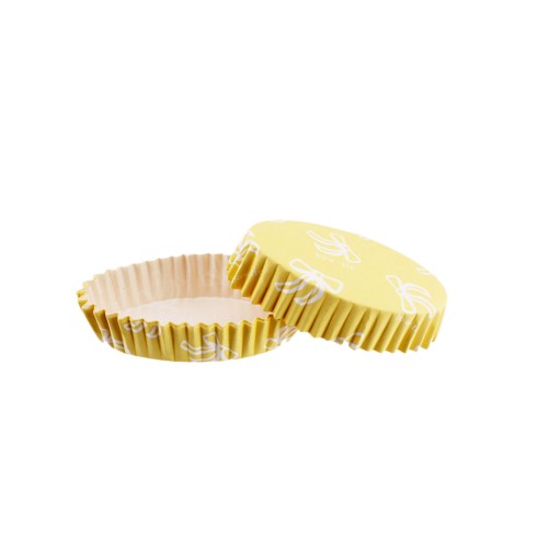 Cupcake Kalıbı Pet Kapsül Oval Model Kek Kalıbı - 100 Adet F11  Fiyonklu Sarı