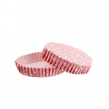 Cupcake Kalıbı Pet Kapsül Oval Model Kek Kalıbı - 100 Adet F11 Kar Desenli Pembe Cupcake Kalıbı Pet Kapsül Oval Model Kek Kalıbı - 100 Adet F11 Kar Desenli Pembe