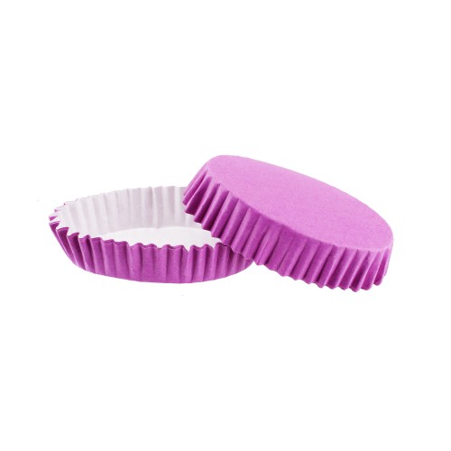Cupcake Kalıbı Pet Kapsül Oval Model Düz Renk - 100 Adet F11  Mor