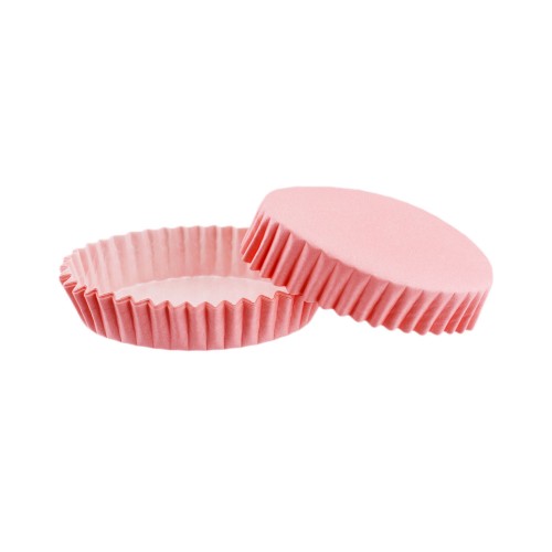Cupcake Kalıbı Pet Kapsül Oval Model Düz Renk - 100 Adet F11  Pembe