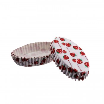 Cupcake Kalıbı Pet Kapsül Oval Çilek Desenli Kek Kalıbı - 100 Adet Cupcake Kalıbı Pet Kapsül Oval Çilek Desenli Kek Kalıbı - 100 Adet