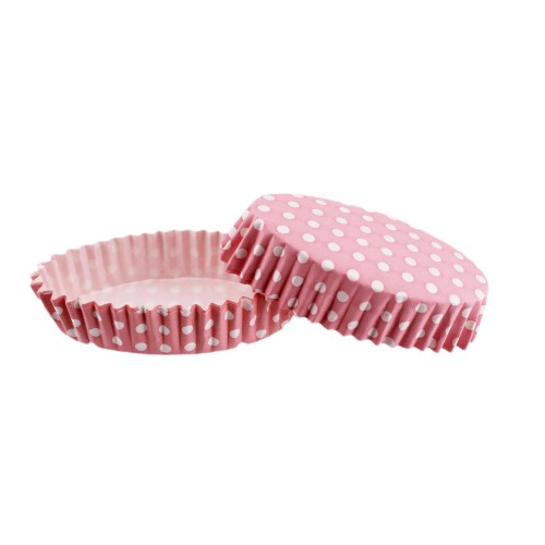 Cupcake Kalıbı Pet Kapsül Oval Model Kek Kalıbı - 100 Adet F11  Puantiyeli Pembe