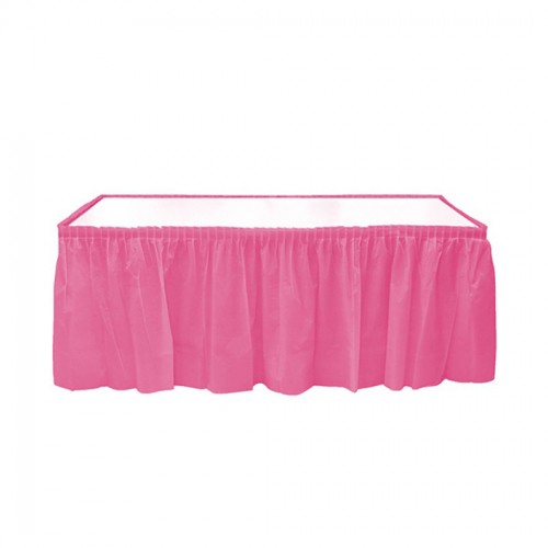 Plastik Masa Kenarı Eteği  Pembe