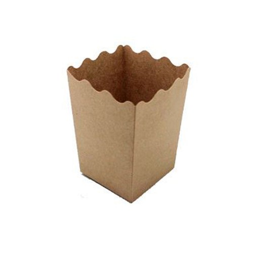 Popcorn Kutusu Karton Düz Renk - Mısır Cips Kutusu - 10 Adet  Kraft