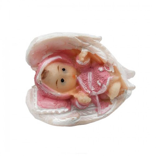 Bebek Şekeri Biblosu Bebek Kanatlı Küçük - 20 Adet  Pembe