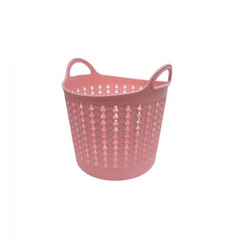 Sepet Plastik Örgü Kulplu  Pembe