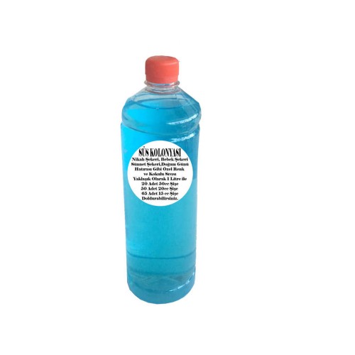 Elma Kokulu Sıvı Şişe Süsü İçin Süsü Kolonyası - 1 Litre  Mavi