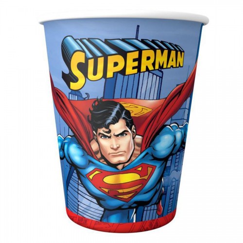 Superman Temalı Karton Bardak  180/200 Cc - 8 Adet
