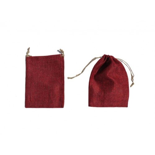 Kına Çerez Kesesi Çuval Naturel Büyük 12X17 Cm - 20 Adet  Kırmızı