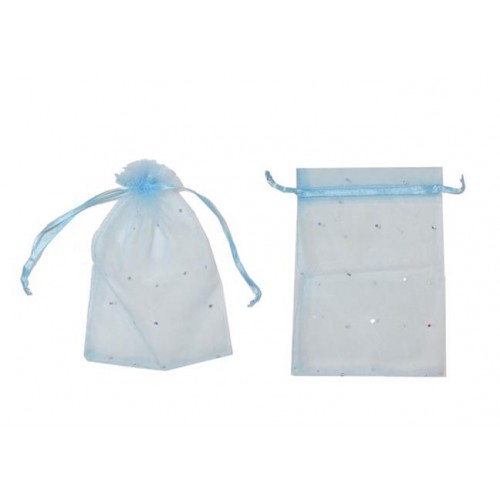 Kına Çerez Kesesi Taşlı 12X17 Cm  - 50 Adet  Mavi