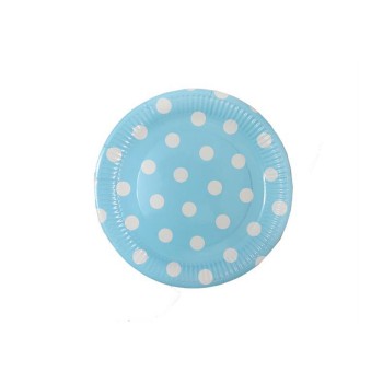 Tabak Karton Puantiyeli Mavi 23 Cm - 8 Adet Tabak Karton Puantiyeli Mavi 23 Cm - 8 Adet