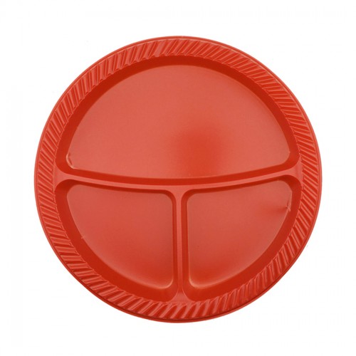3 Bölmeli Plastik Tabldot Tabak 26 Cm - 25 Adet Kırmızı 3 Bölmeli Plastik Tabldot Tabak 26 Cm - 25 Adet Kırmızı