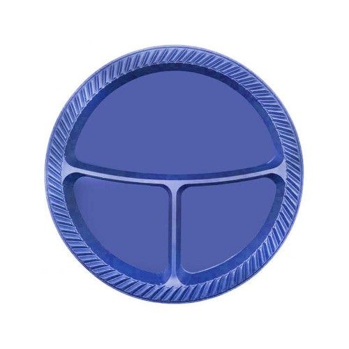 3 Bölmeli Plastik Tabldot Tabak 26 Cm  - 25 Adet  Mor