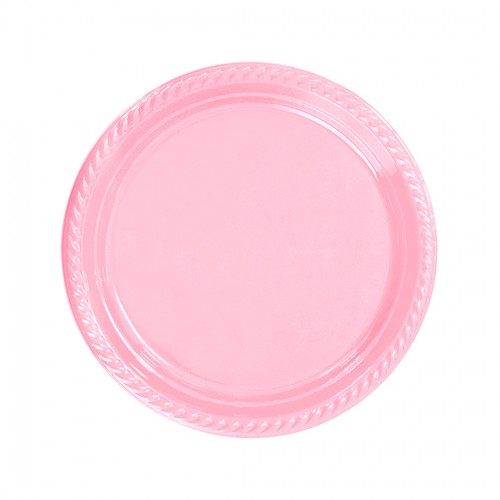 Tabak Plastik 22 Cm - 25 Adet  Pembe