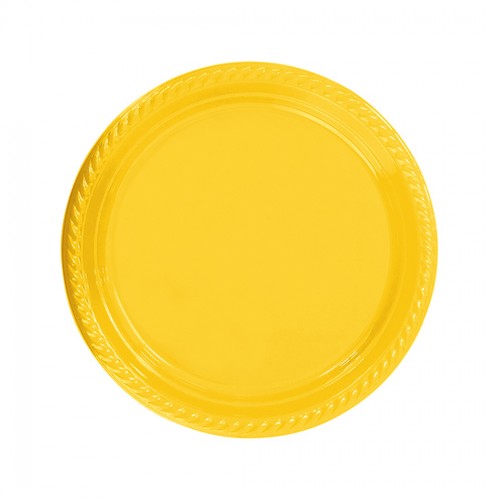 Tabak Plastik 22 Cm - 25 Adet  Sarı