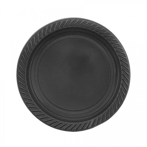 Tabak Plastik 22 Cm - 25 Adet  Siyah