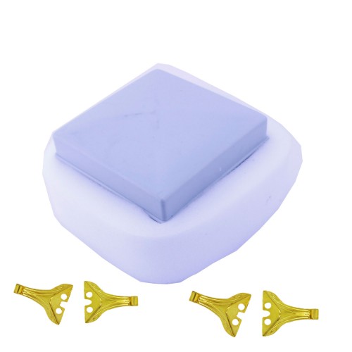 Tesbih Kutusu Kare Plastik - 9 CM X 13 CM  Gold