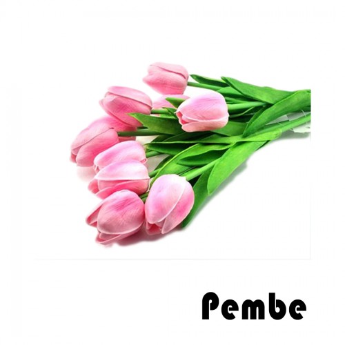 Yapay Çiçek Islak  Lale Modeli 30 CM - 1 Adet   Pembe